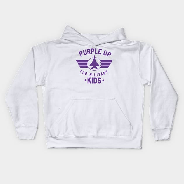 Purple Up For Military Kids Kids Hoodie by mintipap